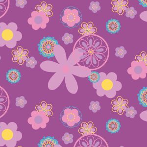 Cover for the Original Theraline | pure cotton | 75a Retroflower purple