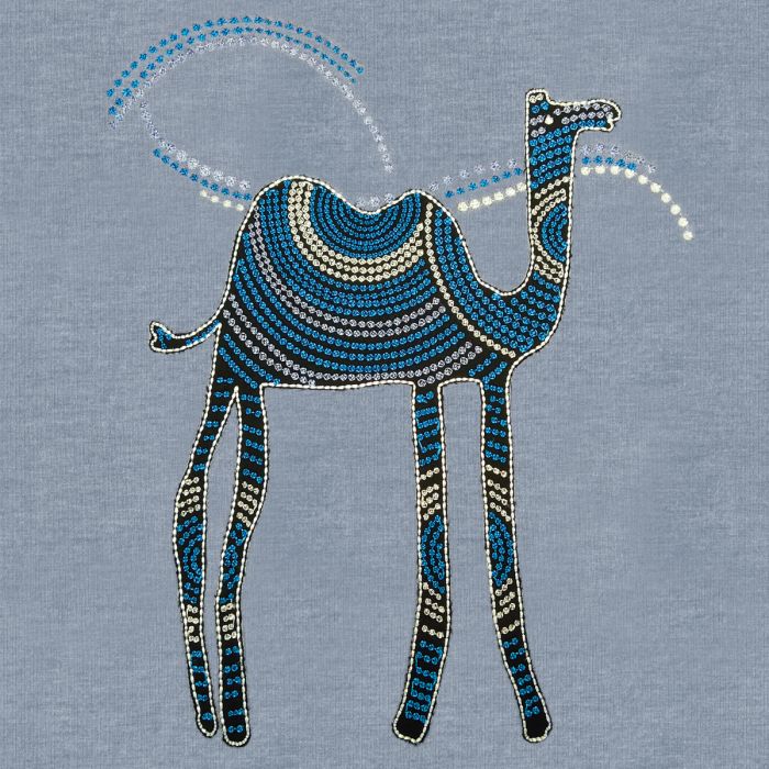 Cover for the Original Theraline Design 182 Design 182 "Melange blue-grey" Apllication Camel