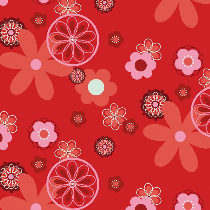 Cover for the Original Theraline Design 88 "Retro flower red"